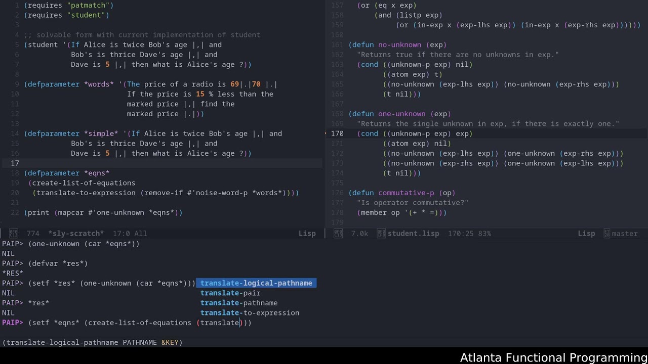 Common Lisp Study Group: PAIP :  STUDENT (Part 2): exercises
