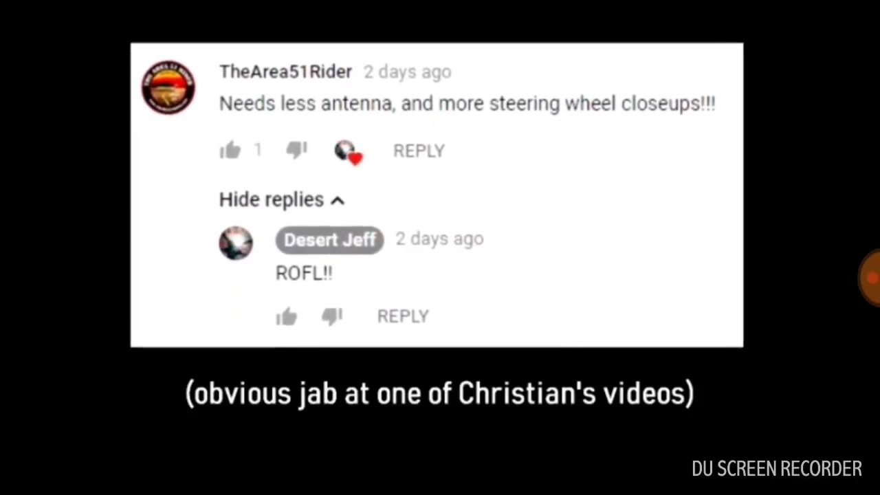 The Area 51 Rider is a Looser and he's butt hurt