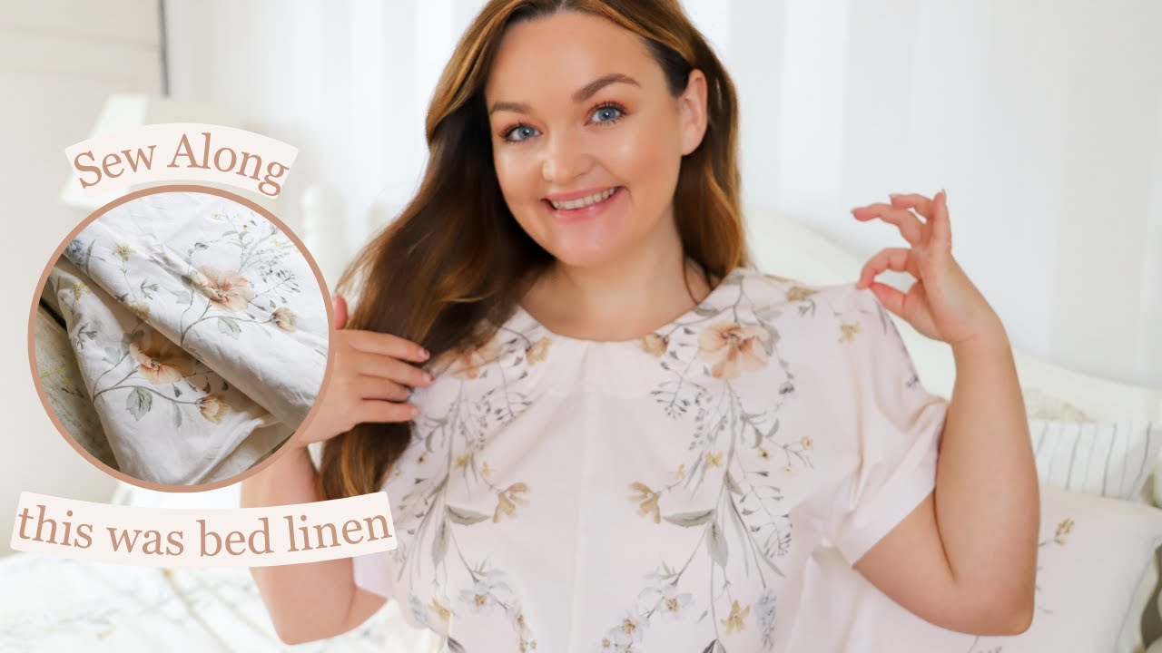 Recycle bed linen into clothing, Tilly & The Buttons Stevie pattern, sew along