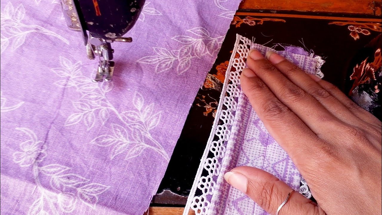 Boutique style sleeves banay ka triqa|how to attach broad lace on sleeves with joint lace ‎#stitch