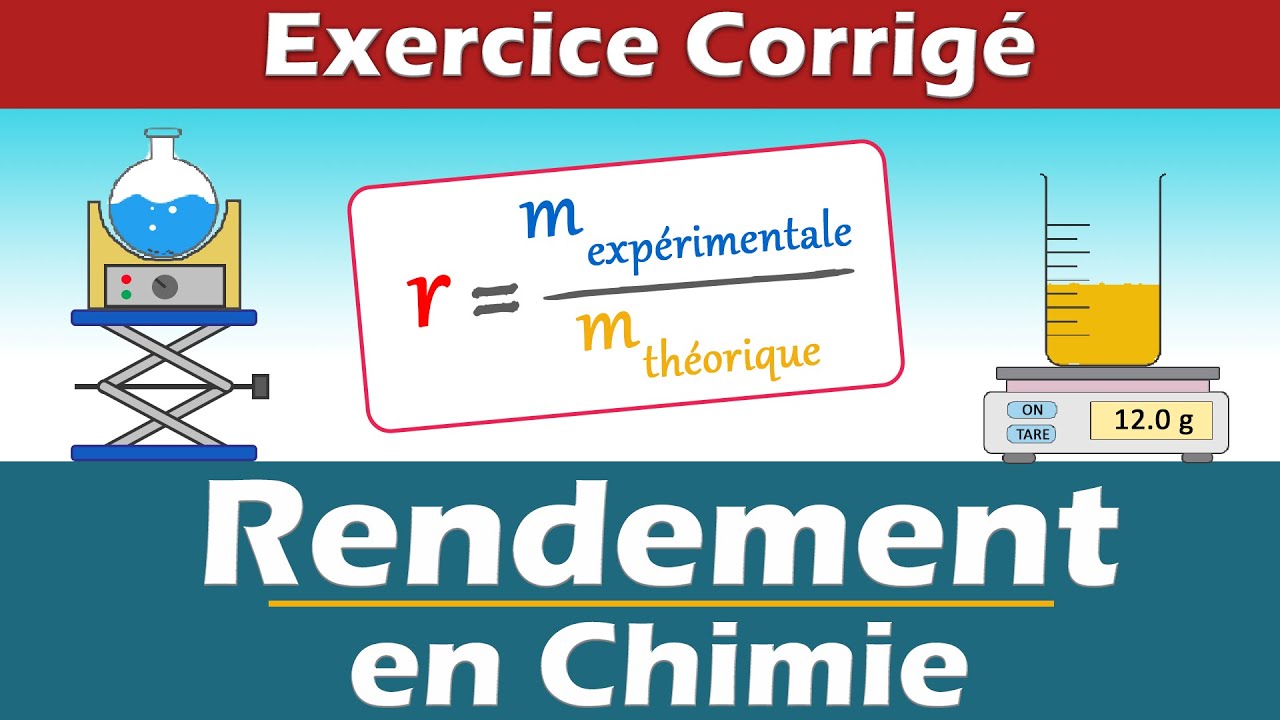 Rendement d'une synth&egrave;se - ✏️ EXERCICE Corrig&eacute; | Physique chimie | Lyc&eacute;e