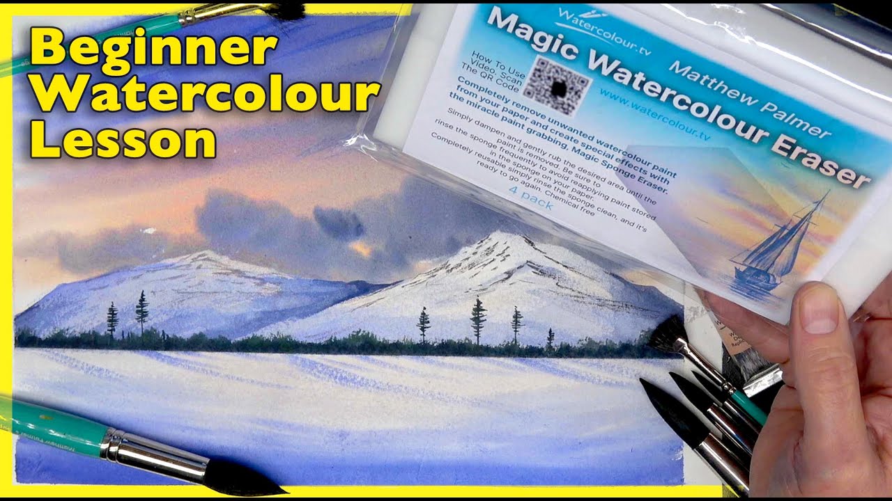 30 Minute Watercolour Lesson.  Paint A Mountain Scene 