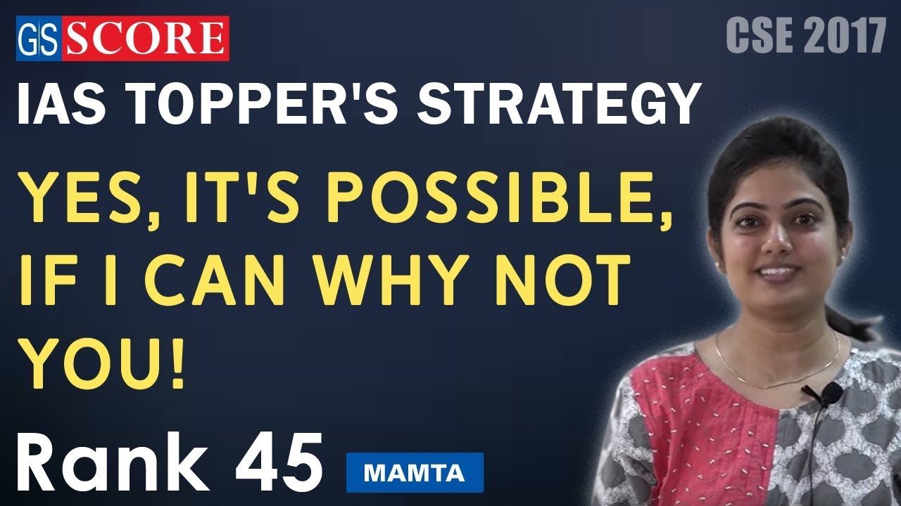 Yes, it's possible, if I can why not you!!! Mamta Popat IAS Rank 45 in 5th attempt CSE 2017