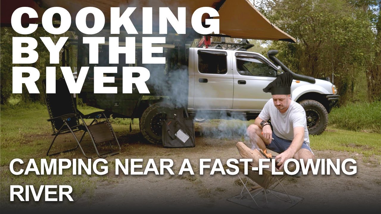 Camping by a fast-flowing river and cooking a delicious stew from scratch #campcooking #rivercamping