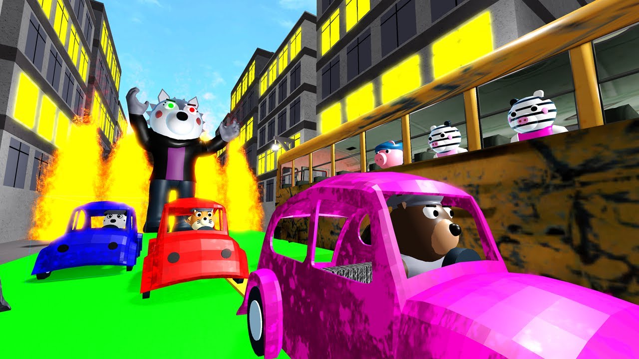 Roblox Piggy - Tigry and Pony Vs TSP Car Chase Escape - Book 2 Chapter 5 Cutscene Animation Roleplay