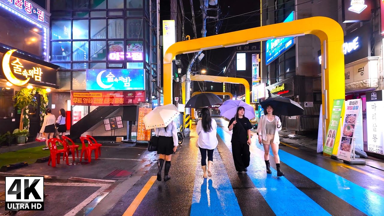 Rainy evening walk from Yeonsinnae to Gusan Station in Eunpyeong-gu | Seoul Korea 4K SDR