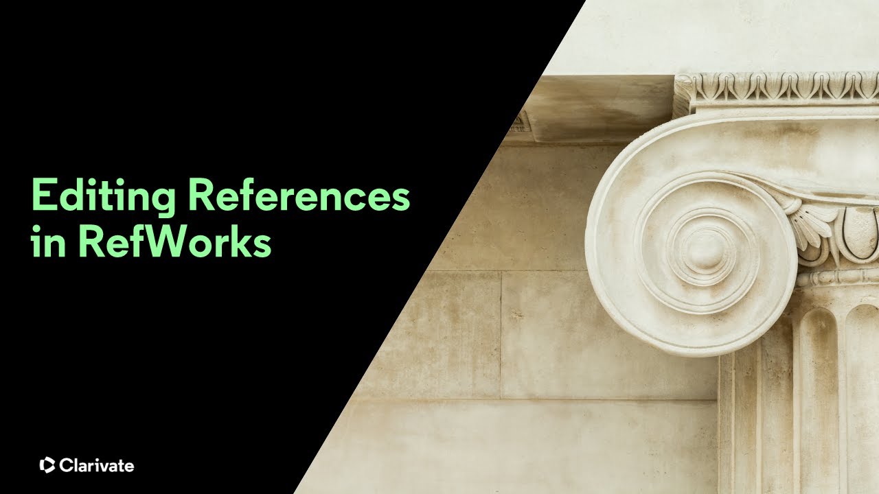 Editing references in RefWorks