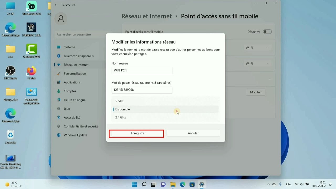 Comment cr&eacute;er un Point d'acc&egrave;s Wi-Fi sur PC Windows 11