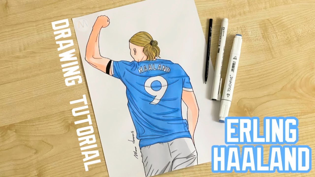 How to draw Haaland Man City / Erling Haaland drawing tutorial