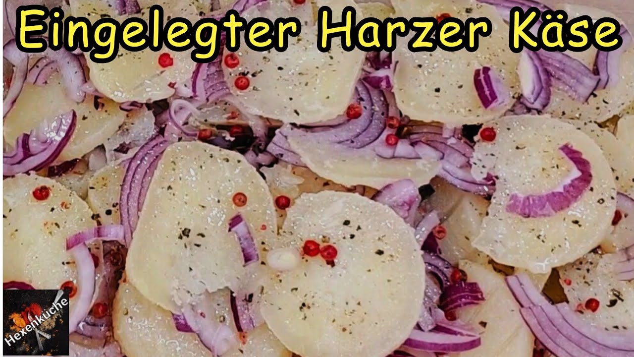 Eingelegter Harzer Käse. Ein einfaches und schnelles Rezept für Handkäse mit Musik.