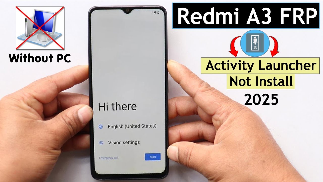 Redmi A3 Frp Bypass/Unlock Google Ac Lock Android 14 - Activity Launcher Not Install New Method 2025