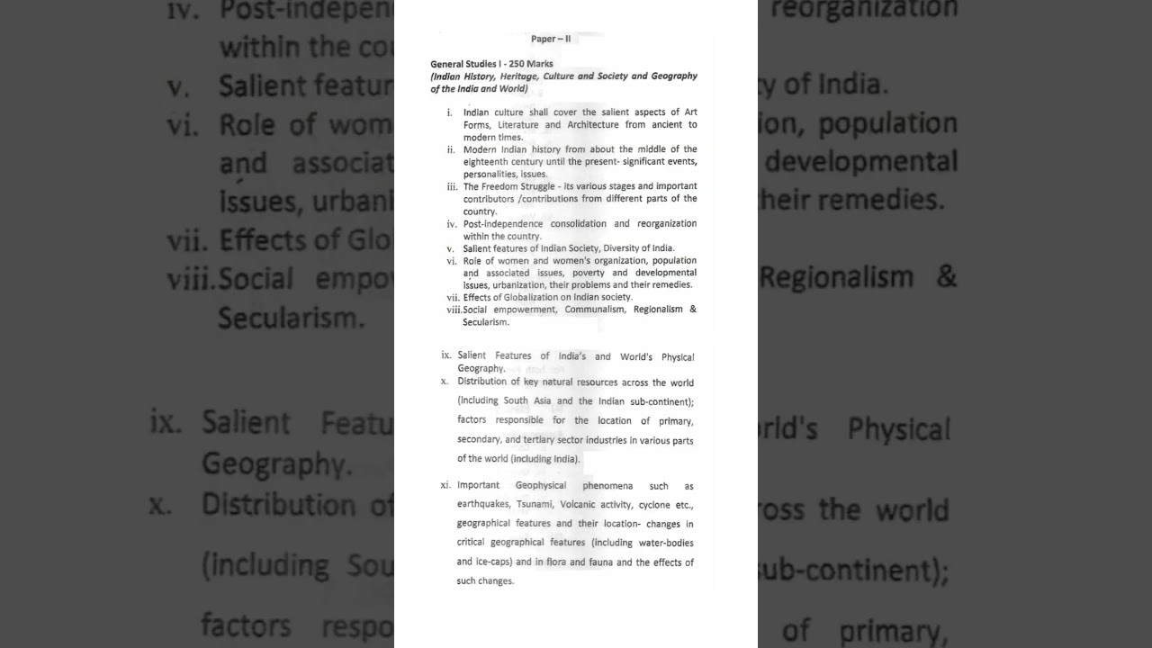 APSC CCE MAIN EXAMINATION SYLLABUS