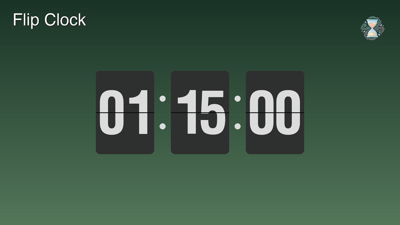 1 Hour 15 Minute Timer ⏱️ Forest Mist Flip Clock | Extended focus Timer - ChronoFlow