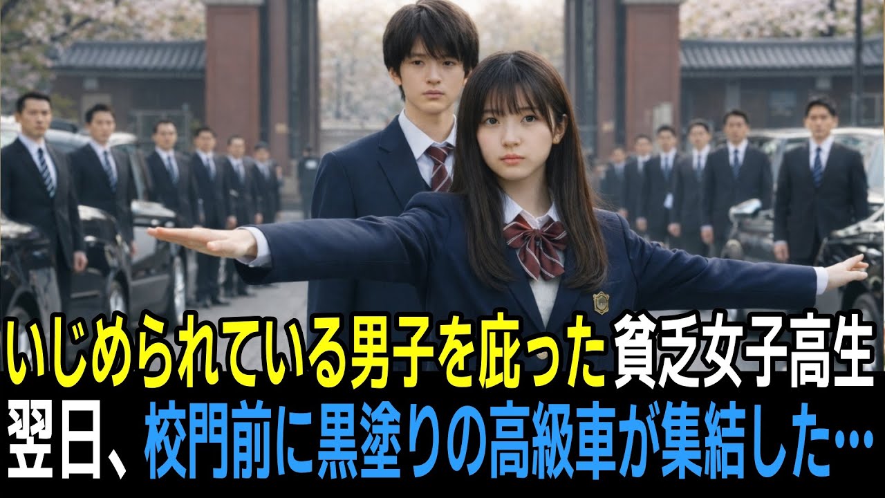 学校でいじめられている男子を守った貧乏女子高生。翌日、校門前に黒塗りの高級車が現れ…「出てこい」