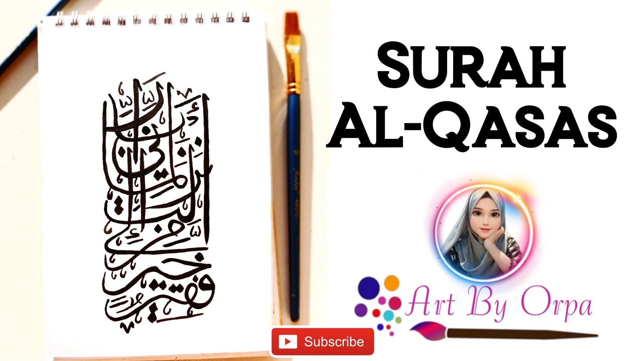 Al-Qasas 28:24 || Arabic calligraphy ❤️💫 || calligraphy painting....#artbyorpa #art #painting #viral