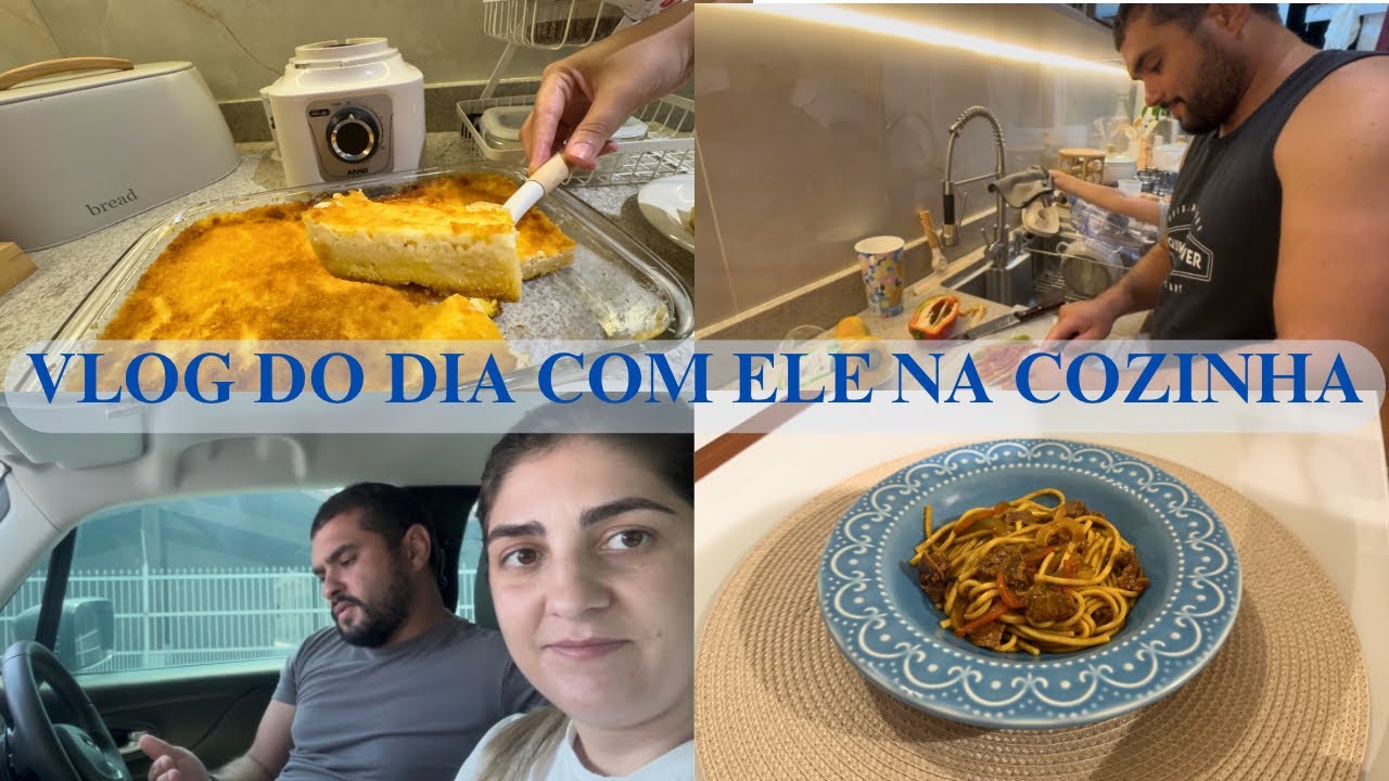 VLOG DO DIA COM ELE NA COZINHA, FOMOS VER A CATARINA,BOLO DE FUBÁ CREMOSO, JANTAR RÁPIDO 