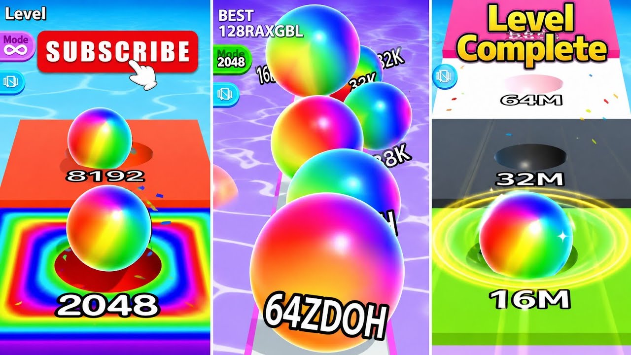 Ball Run Infinity vs Ball Run 2048 vs FLIP Version (2048-16M Combo) My Channel Balls Infinity