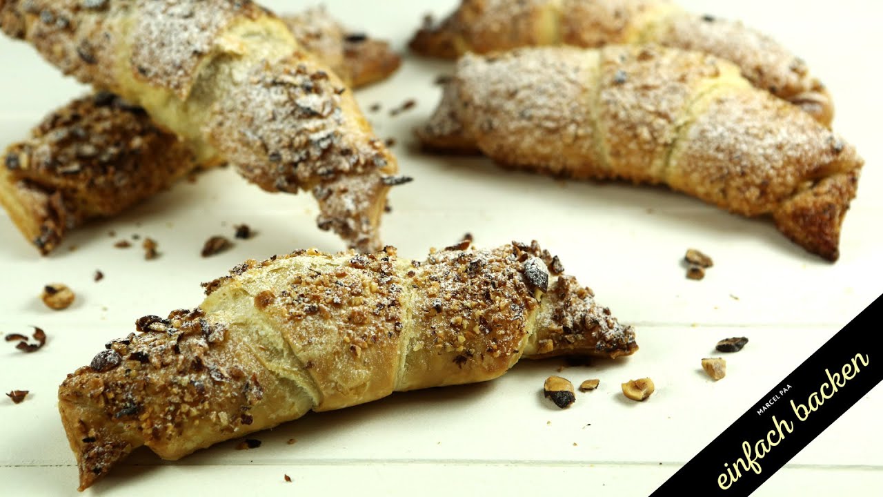Nussgipfel Rezept I Nussgipfel aus Blätterteig