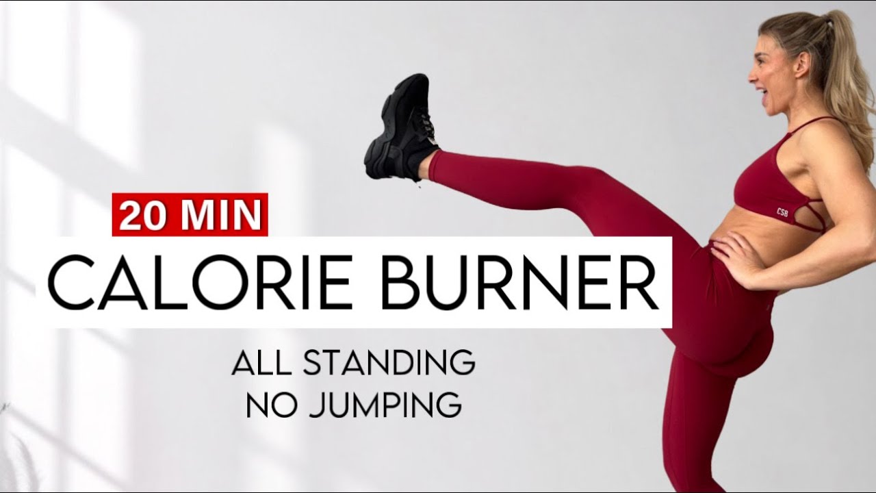 20 MIN CALORIE HIIT BURNER Workout - All Standing - Bodyweight only - No Jumping - Home Workout