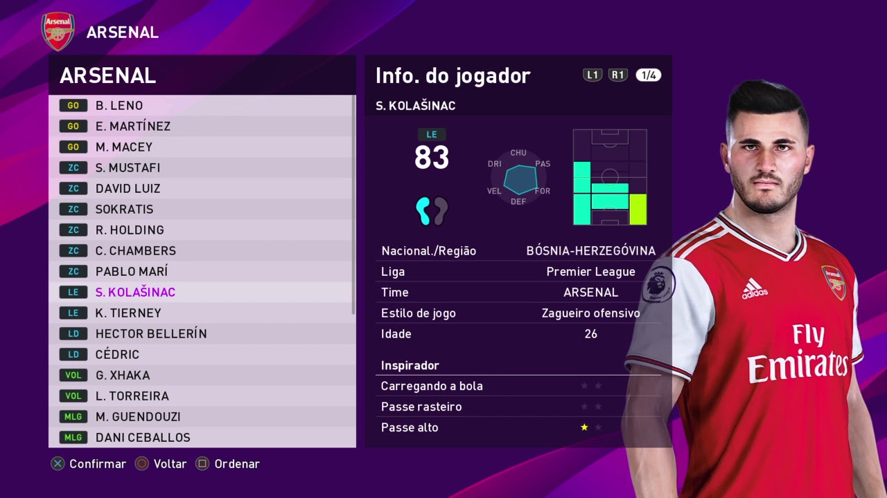 eFootball PES 2020 - Arsenal Players Faces