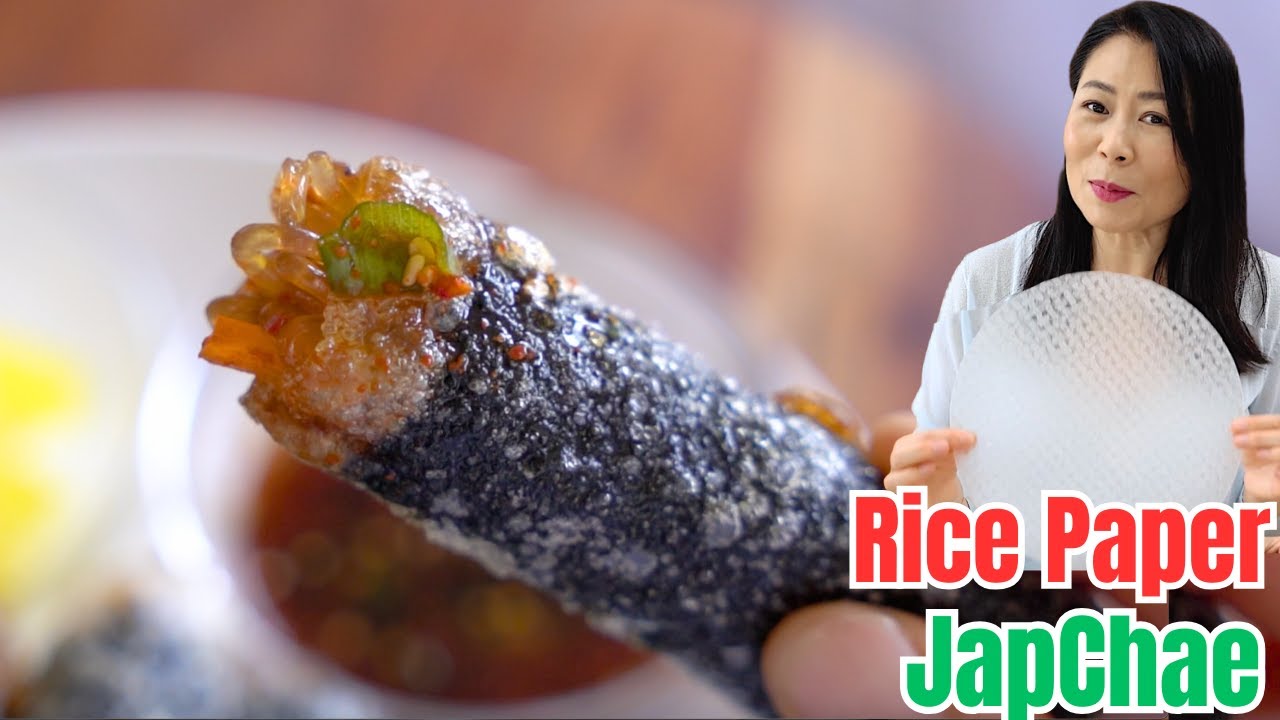 CRISPY Rice Paper JapChae Rolls❗️ Glass Noodle Seaweed Rice Paper Rolls [Rice Paper Recipe 4 of 4]