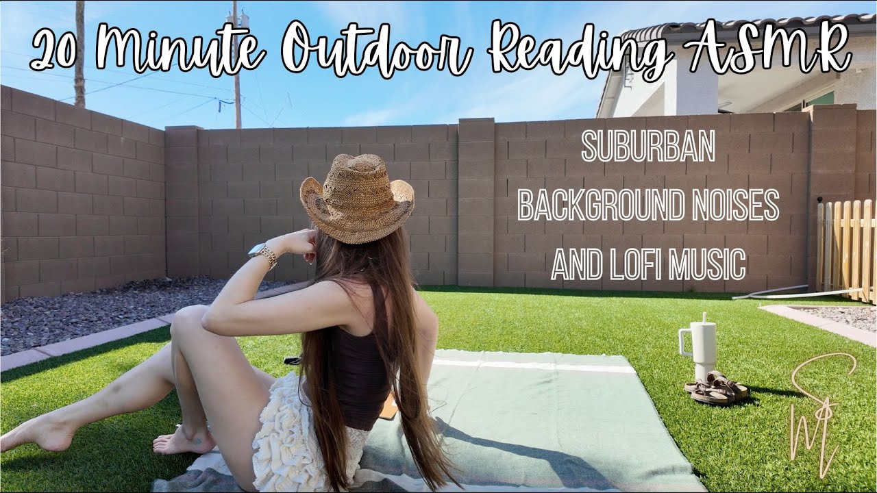 Reading Outside ASMR w/ Suburban Background Noises & Lofi Music