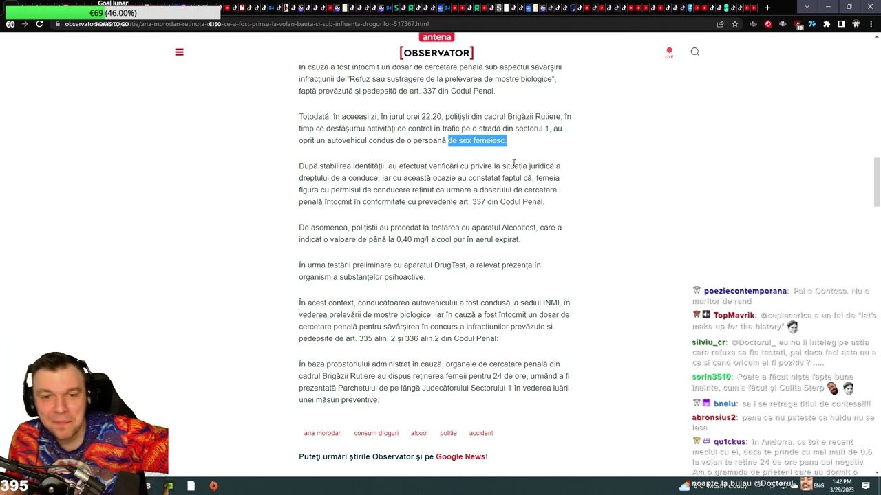 ANA MORODAN RETINUTA DE POLITIE!