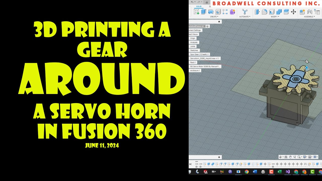 3d Print an Autodesk Fusion 360 Gear Generation around an SG90 Servo Horn Tutorial
