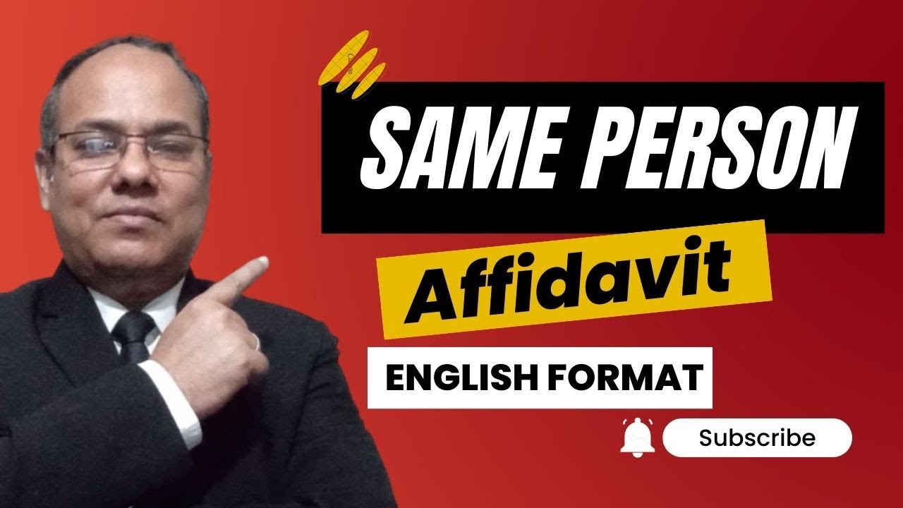 How to Make Same Person Affidavit | Same Person Affidavit Format For Name Error | এক ব্যক্তি হলফনামা
