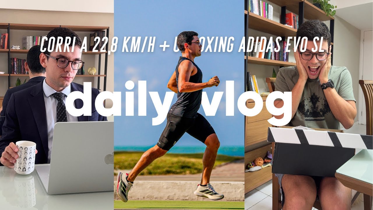 vlog | unboxing adidas evo sl, skincare corredor e treino de sprint a 22,8 km/h