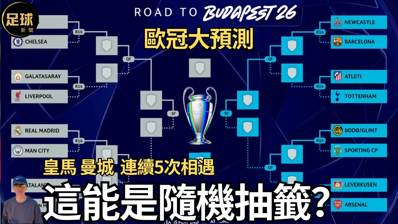 Real Madrid 這能是隨機抽籤？皇馬 曼城 連續5次相遇 歐冠16强大預測