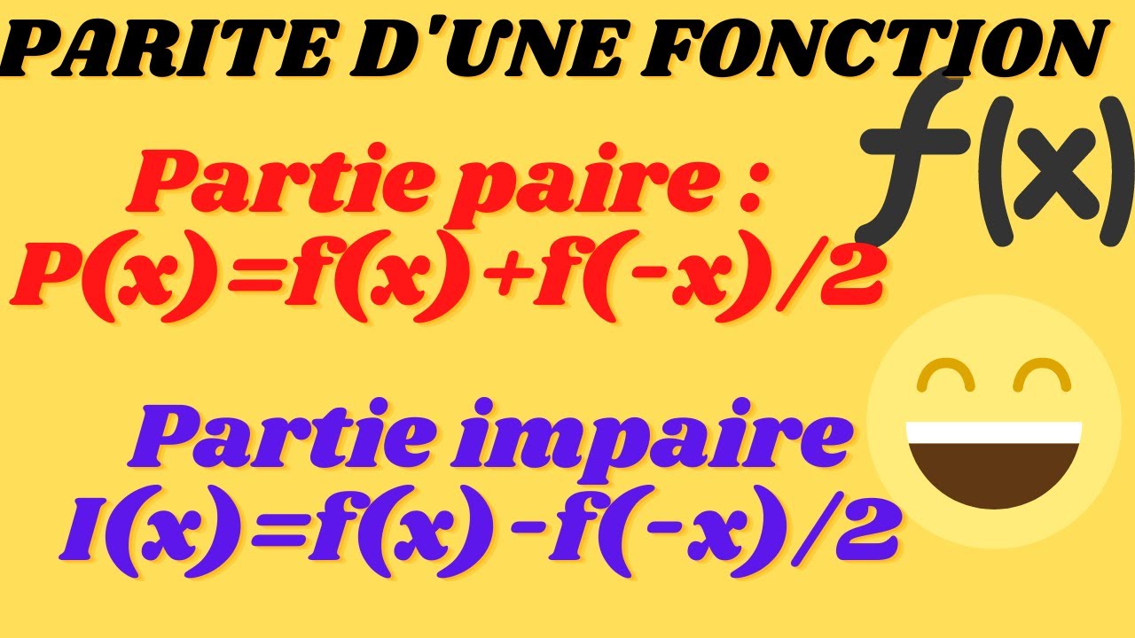 Fonction paire, fonction impaire. Partie paire et partie impaire d'une fonction