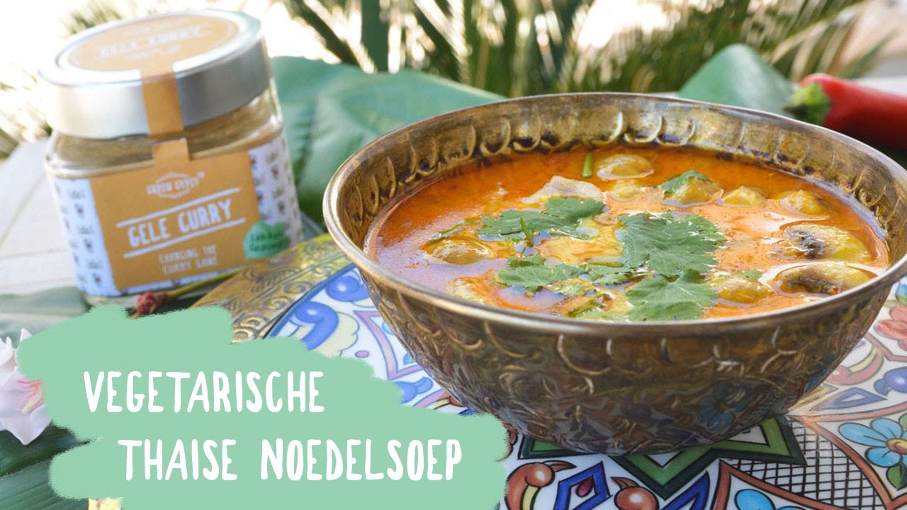 Vegetarische Thaise noedelsoep