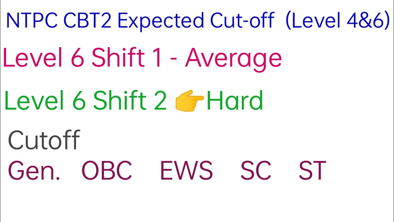 NTPC CBT2 Expected Cut-off Level 4 & 6 |  ASM Psycho Test | Vikas Study