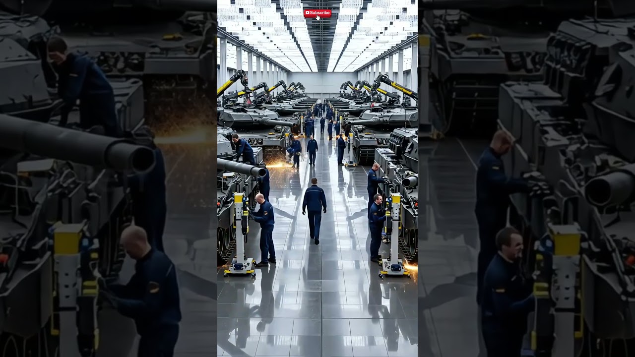Building the ultimate war machine! Sparks fly on #shorts #tankbuild #military #factory #viralshorts