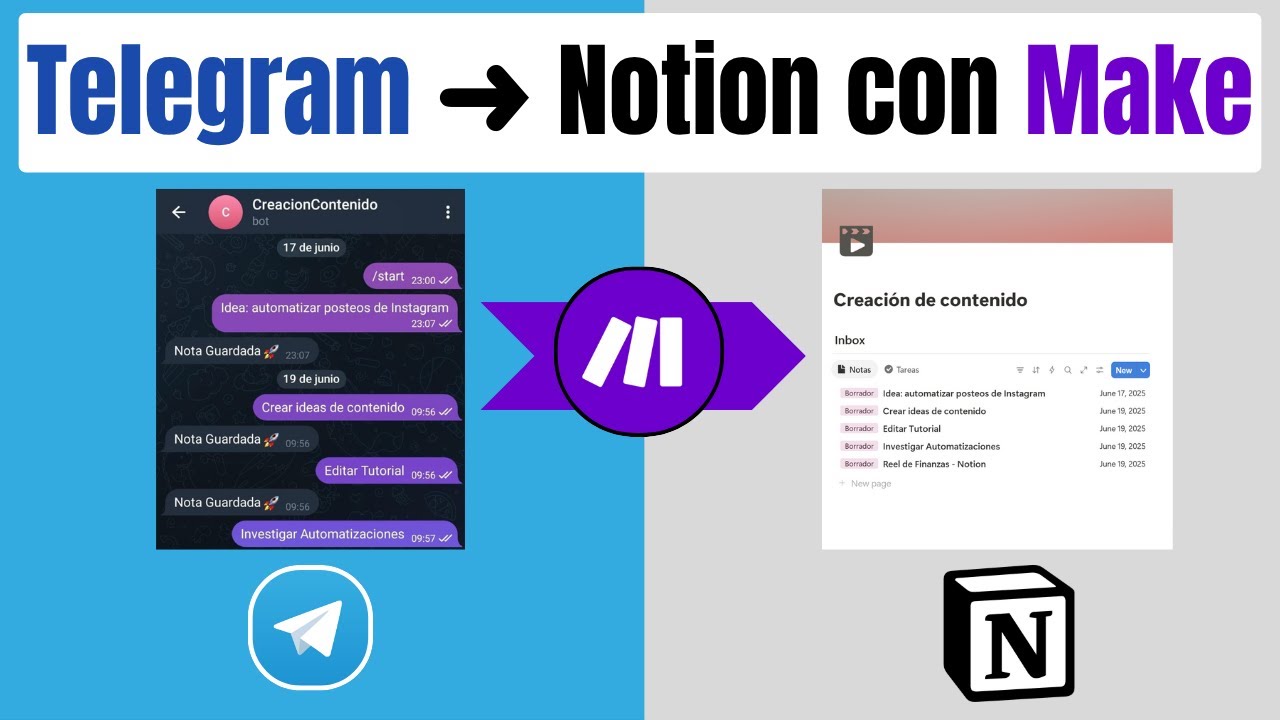 Creá tu Bot de Notas Inteligente con Make (Telegram + Notion)