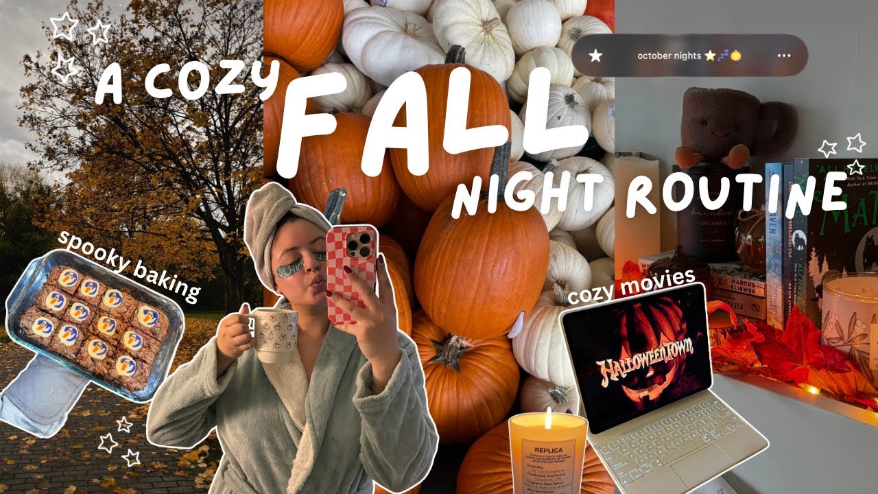 Осенняя вечерняя рутина 🎃🌙💤: поиск книг, приготовление ужина, выпечка, чтение видеоблога!