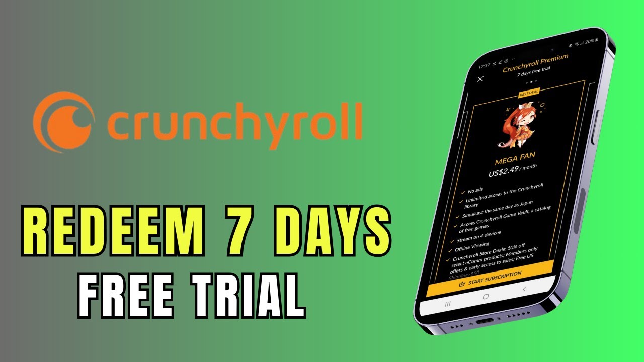How to easily redeem crunchyroll 7 days free trial (2024)-Easy guide