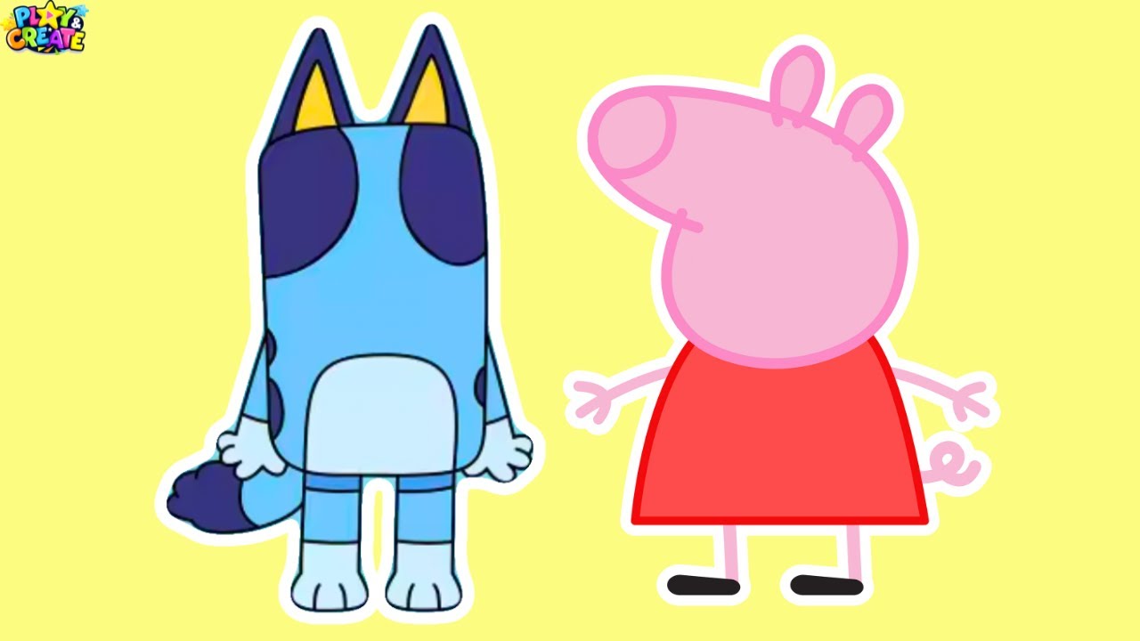 Bluey & Peppa Pig Make a Face Stickers - DIY Activity