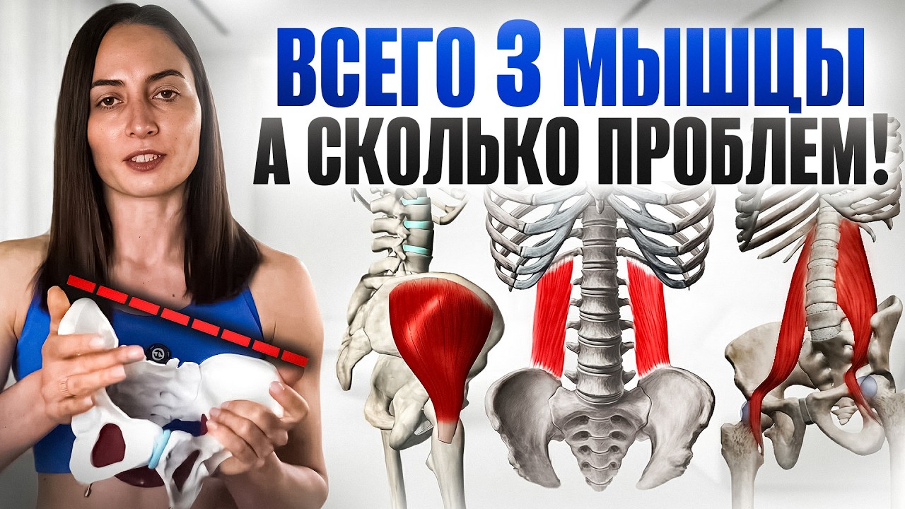Перекос таза, проблемы с тазовым дном, недержание, боль в пояснице, коленях и всё из-за ЭТИХ мышц