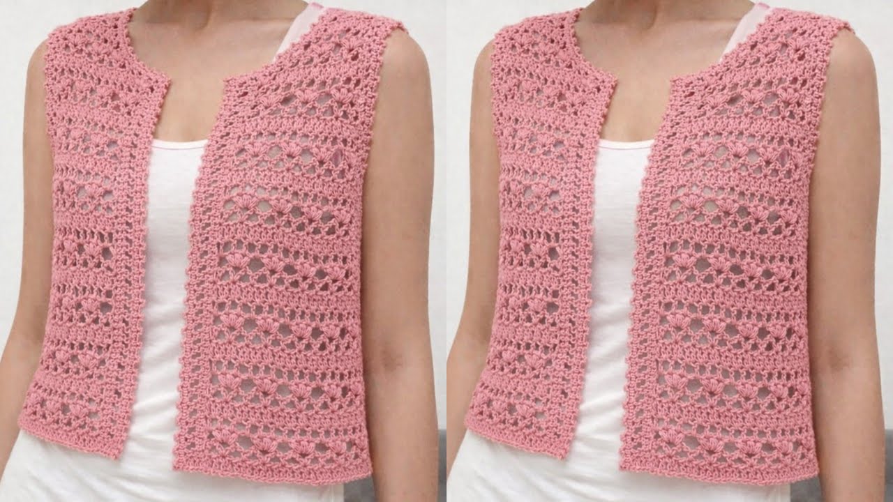 AMAZING💯✨Crochet Wo,en Vest Pattern Super easy😍💯How to crochet Sweater😍stitch only