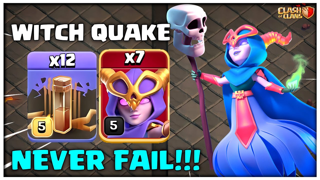 NEVER FAIL!!! 7 x Super Witch & 12 EQ Spells! Best TH14 Attack Strategy - Clash of Clans