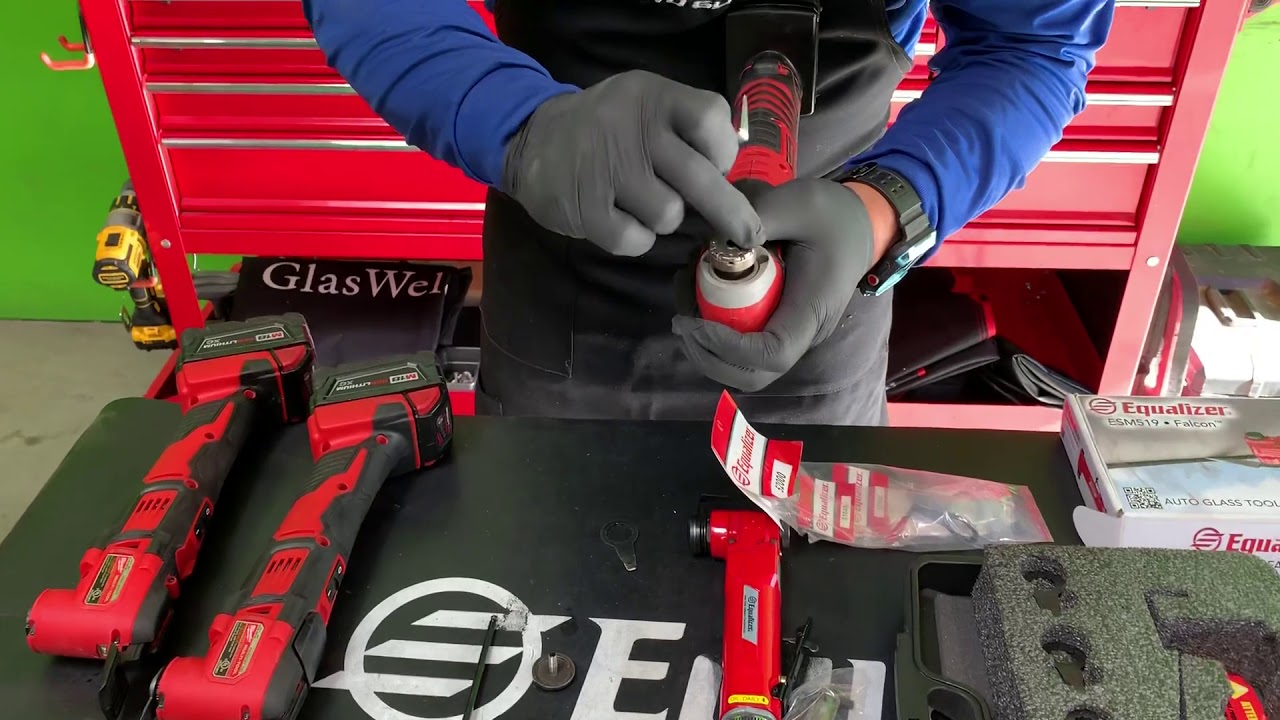 Milwaukee cordless cold knife, Equalizer Folcon & Ninja GT set up by Alfredo’s Auto Glass repair