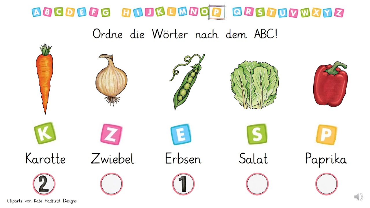 Wörter nach dem ABC sortieren