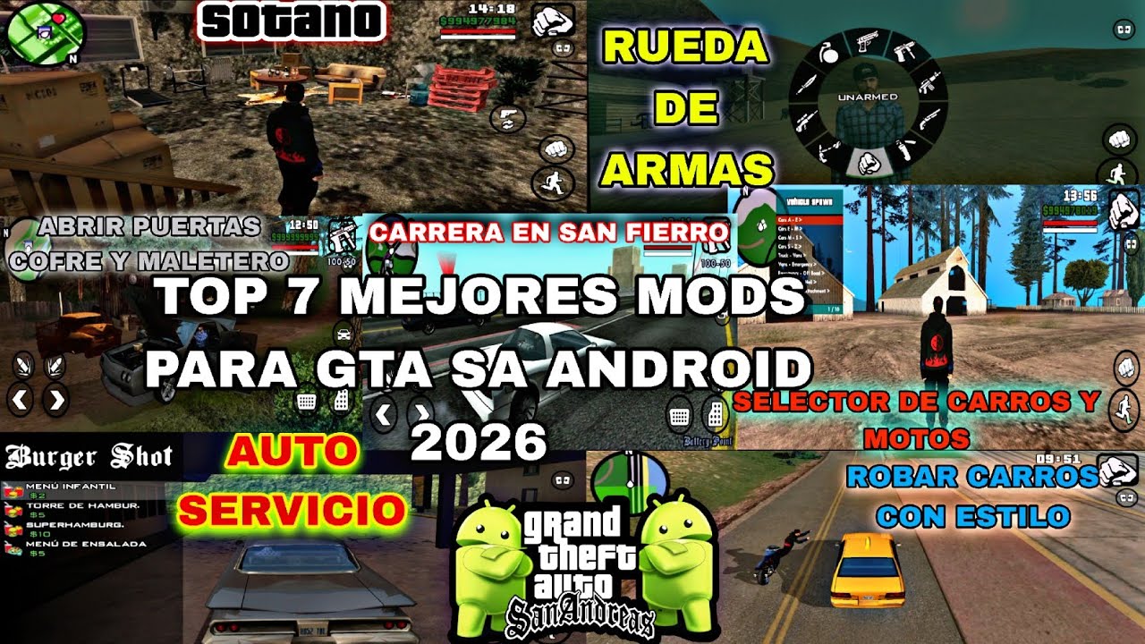 TOP 7 MEJORES MODS PARA GTA SA ANDROID (2026) ft.BLA GO 124ツ