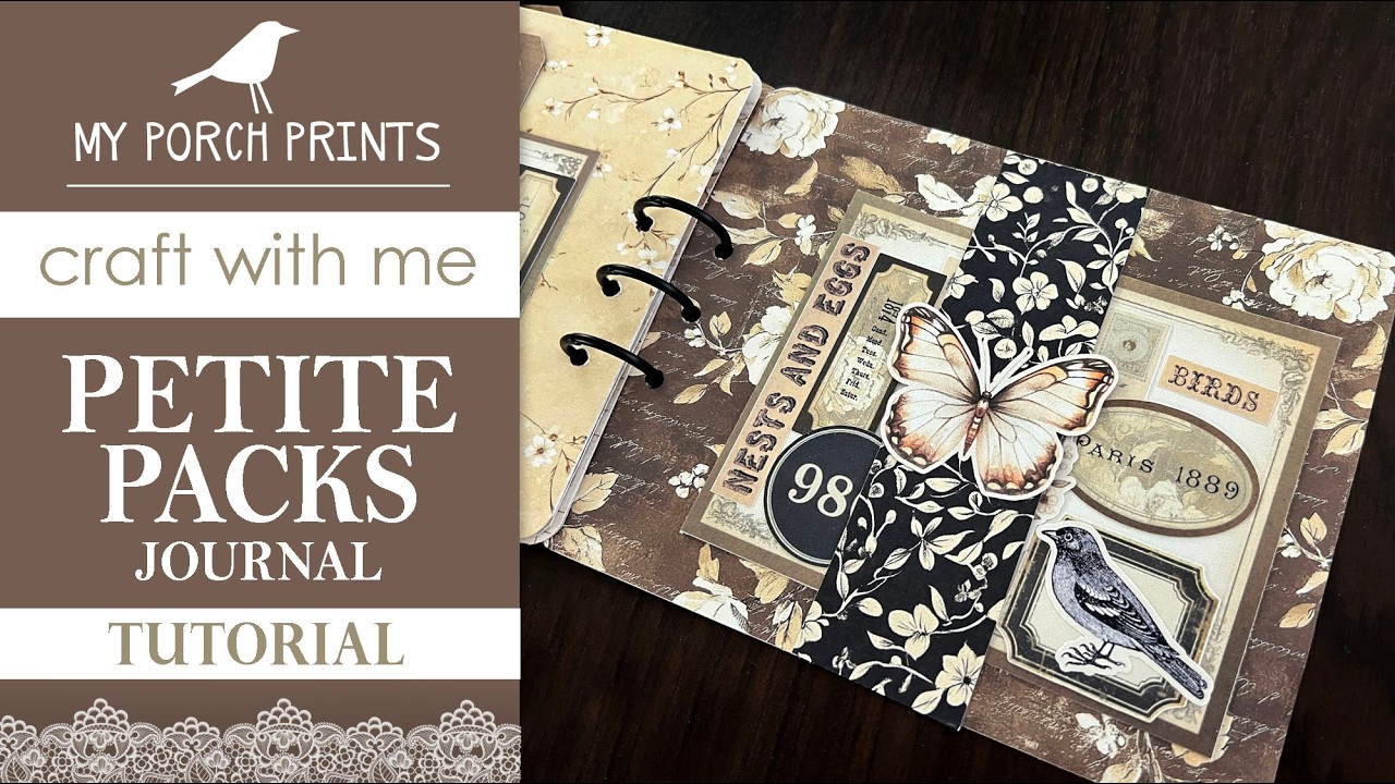 Petite Pack Junk Journal Assembly Tutorial | No-Sew | Neutral Ephemera Kit | My Porch Prints
