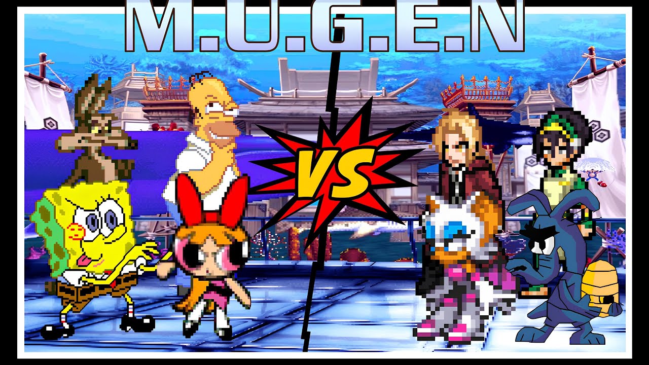 [MUGEN] Coyote, SpongeBob, Homer Simpson & Blossom vs. Rouge, Toph Beifong, Edward Elric & Aardvark