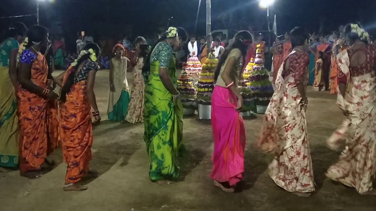 Gondi traditional dance on bathukamma festival