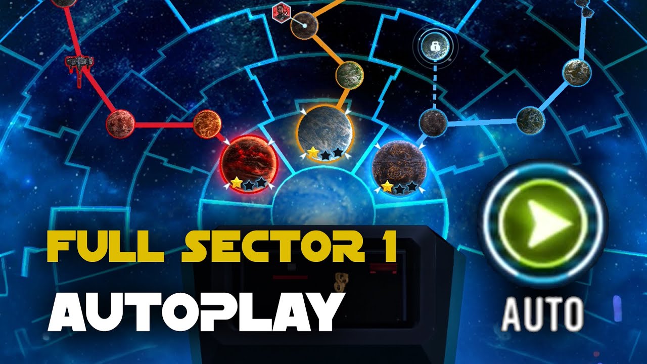 AUTOPLAY Sector 1 Full Clear - Mustafar Coruscant Corellia ROTE TB LS DS Mix | SWGOH