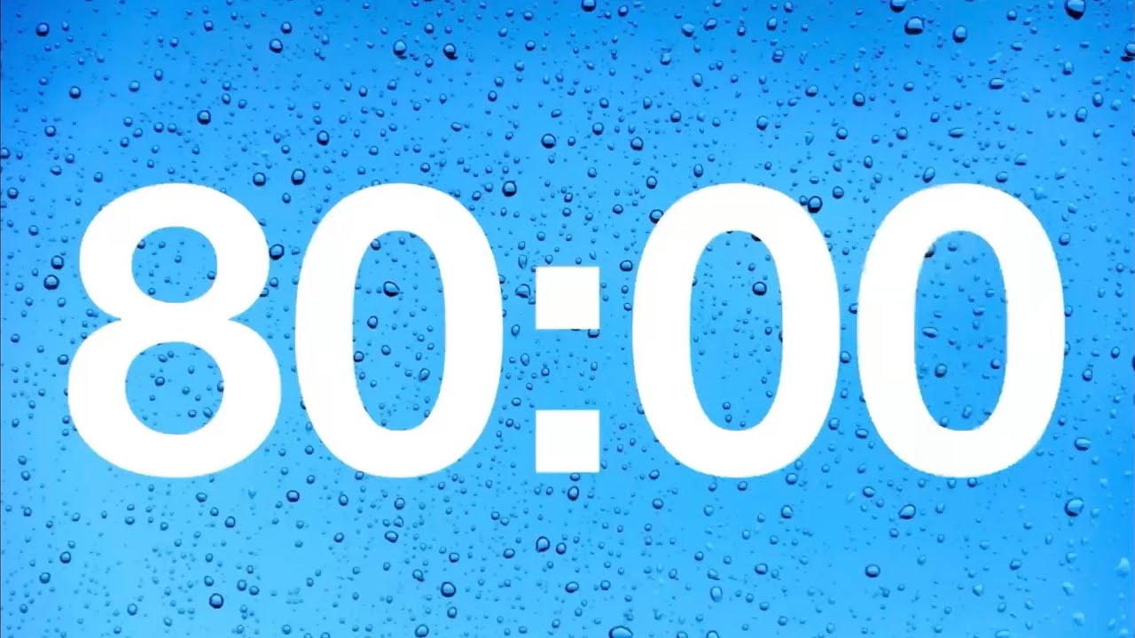 timer - 80 minute countdown with rain sounds .